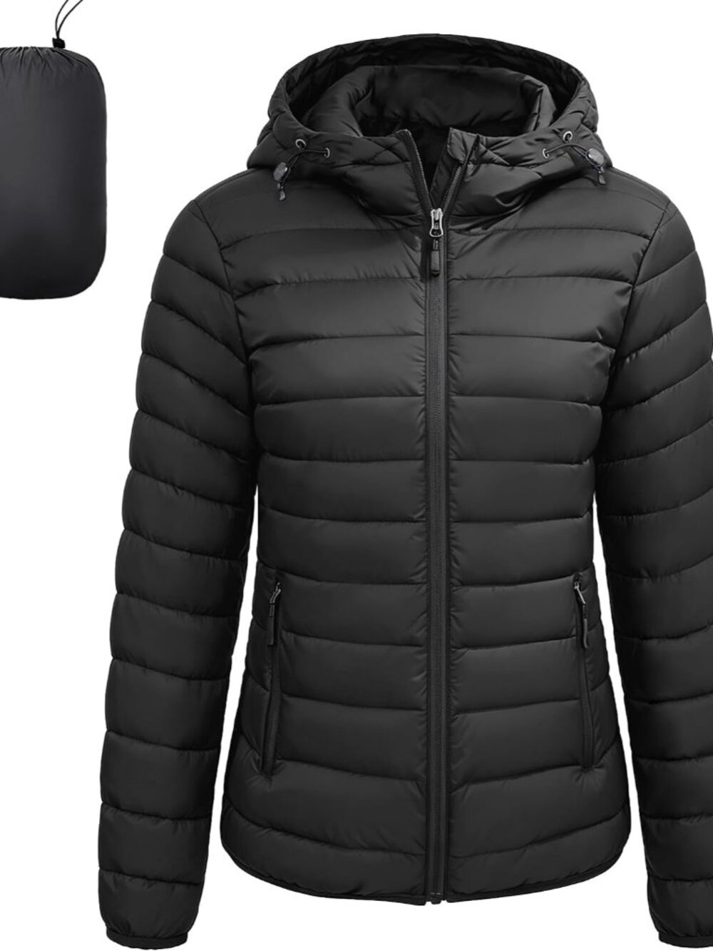 Puffer Jacket Womens Packable Puffy Coats Down Hood Jacket